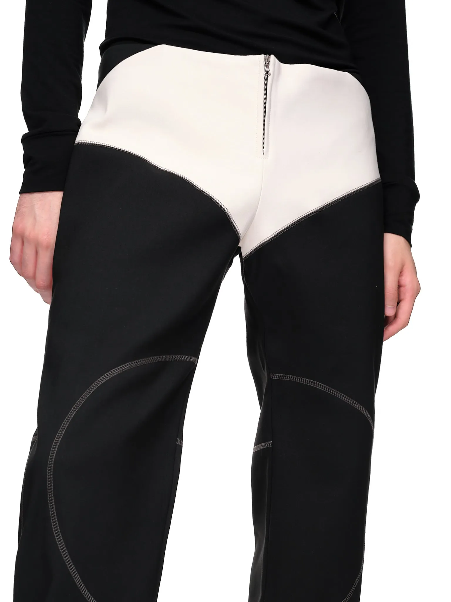 Nylon Trousers (TR01-VI01-999-BLACK-IVORY)