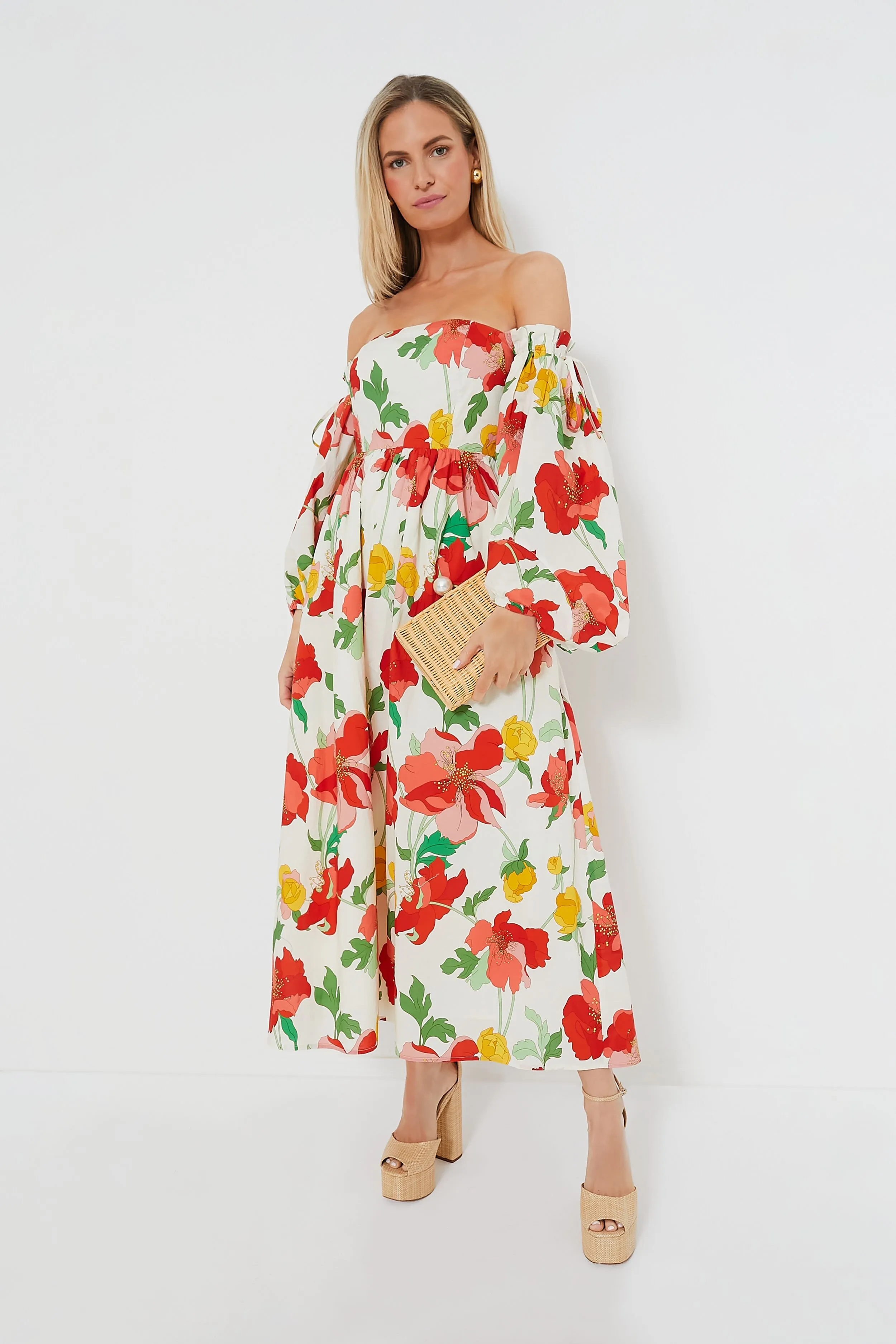 Off-The-Shoulder Marigold Maxi Dress