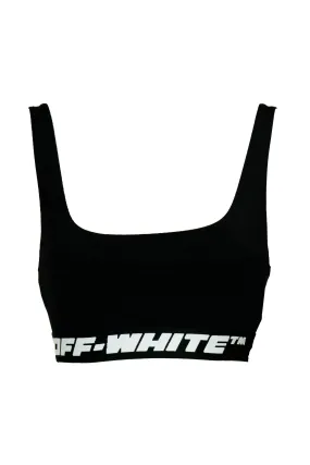 Off-White Square Neck Logo-Tape Bra