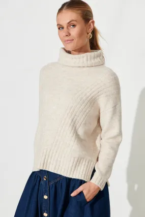 Otto Knit In Beige Wool Blend