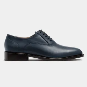 Oxfords in blue leather