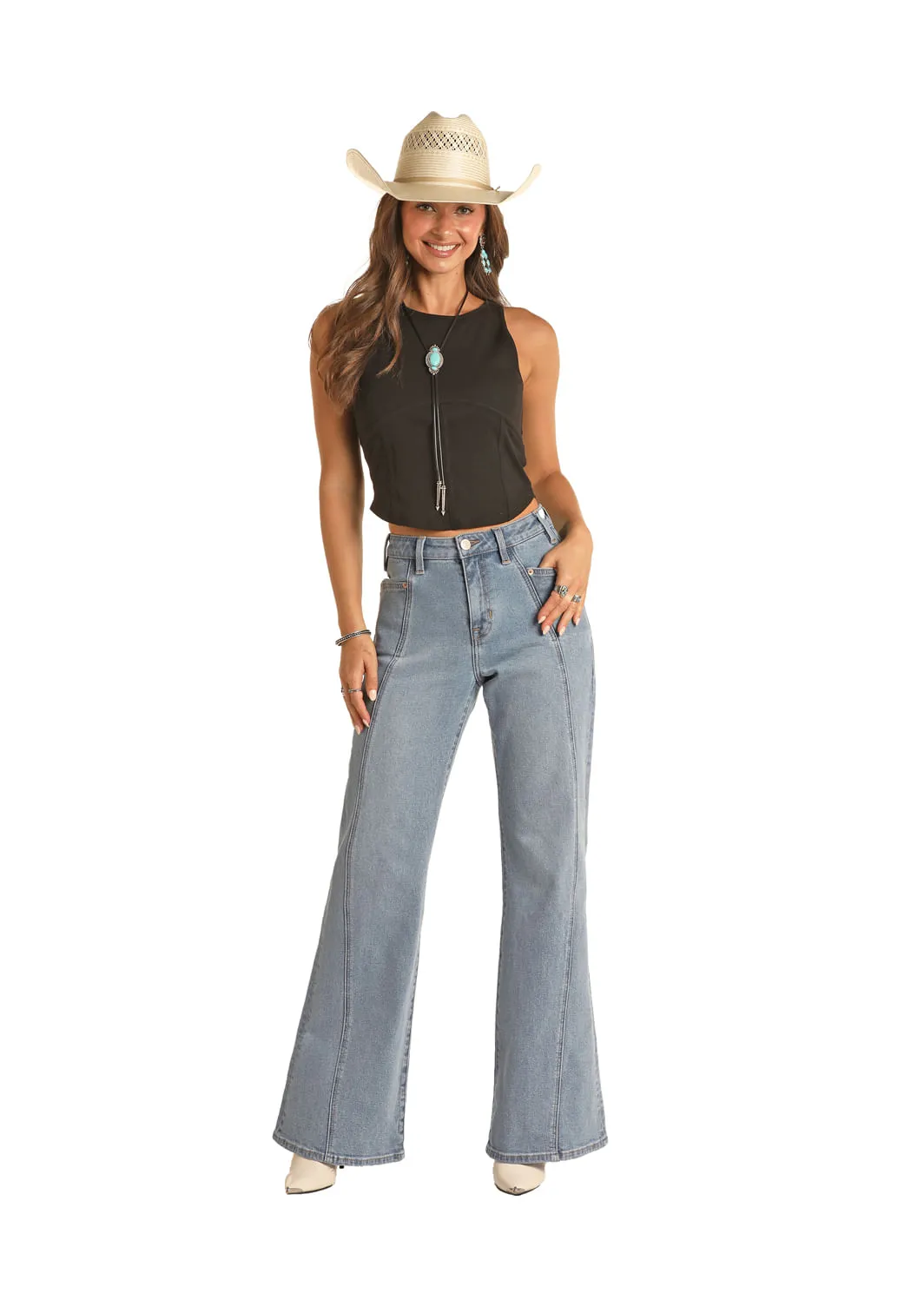 Panhandle Slim Women's Light Wash Comfort Flare Jeans