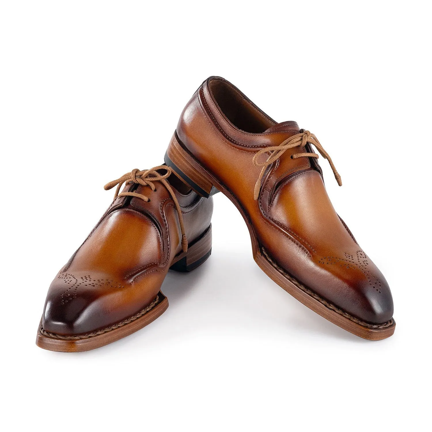 Paul Parkman Men's Shoes Hand-Welted Calf-Skin Leather Derby Oxfords (PM6438)