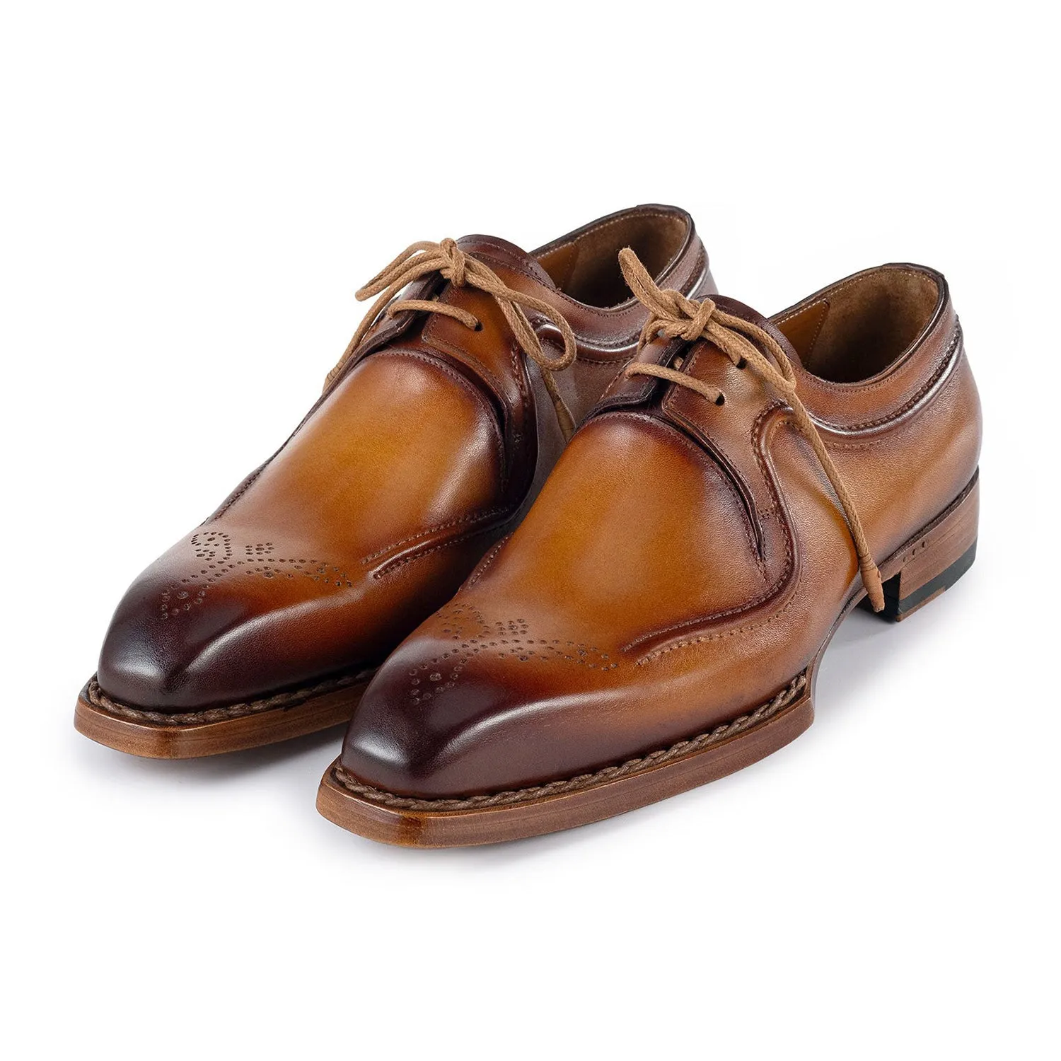 Paul Parkman Men's Shoes Hand-Welted Calf-Skin Leather Derby Oxfords (PM6438)