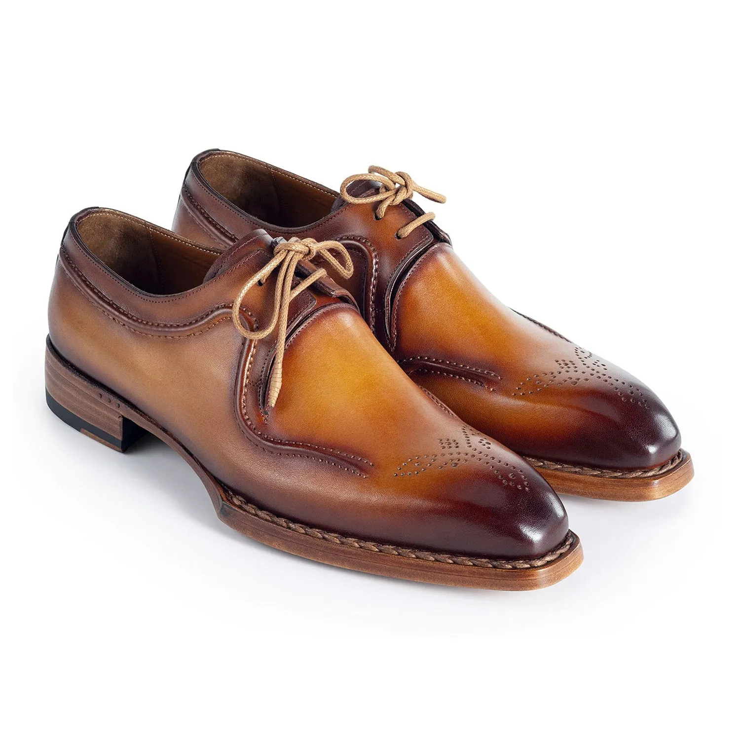 Paul Parkman Men's Shoes Hand-Welted Calf-Skin Leather Derby Oxfords (PM6438)