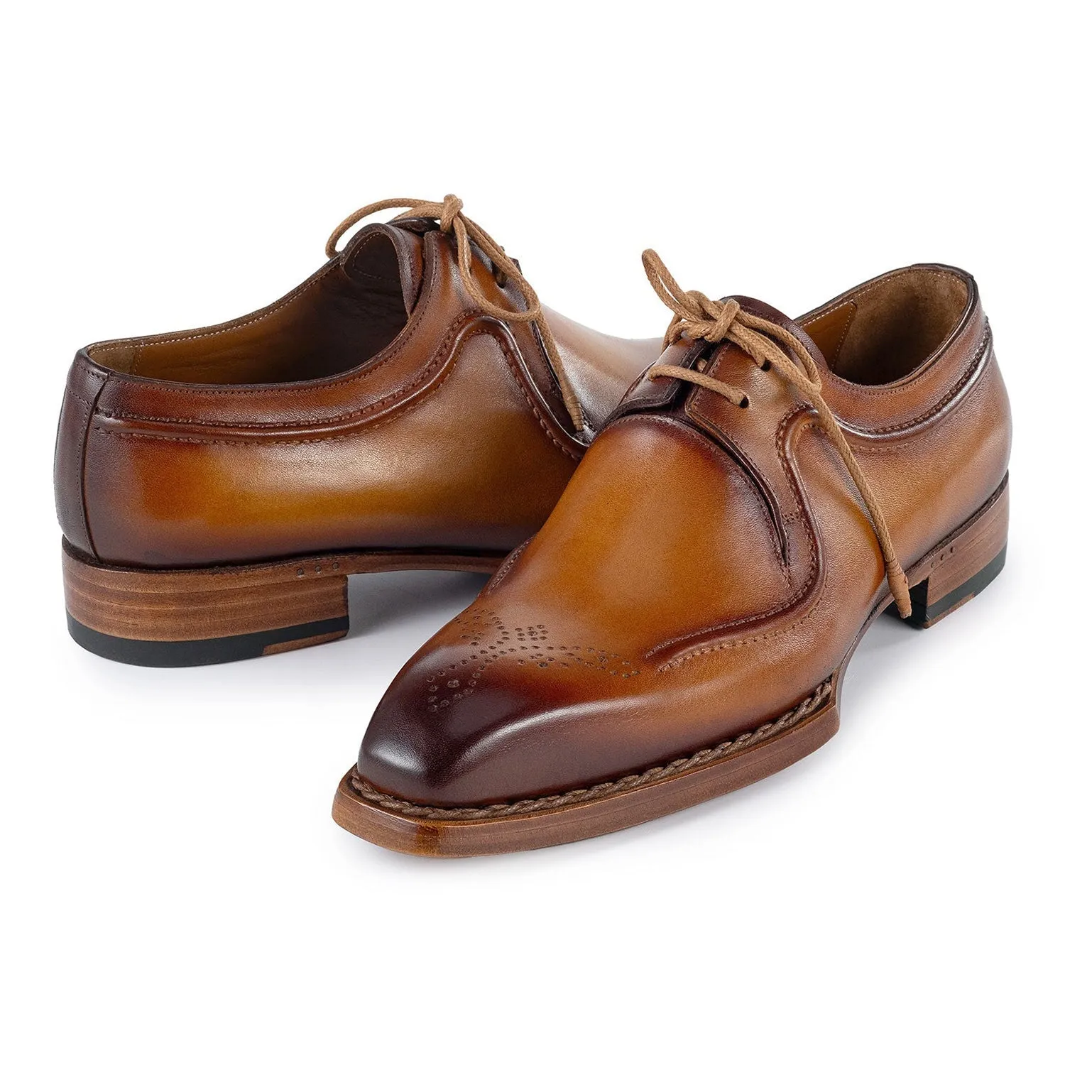 Paul Parkman Men's Shoes Hand-Welted Calf-Skin Leather Derby Oxfords (PM6438)