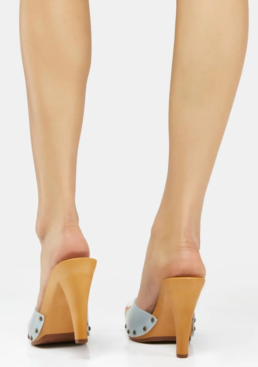 Paxe Baby Blue Vinyl Heels-