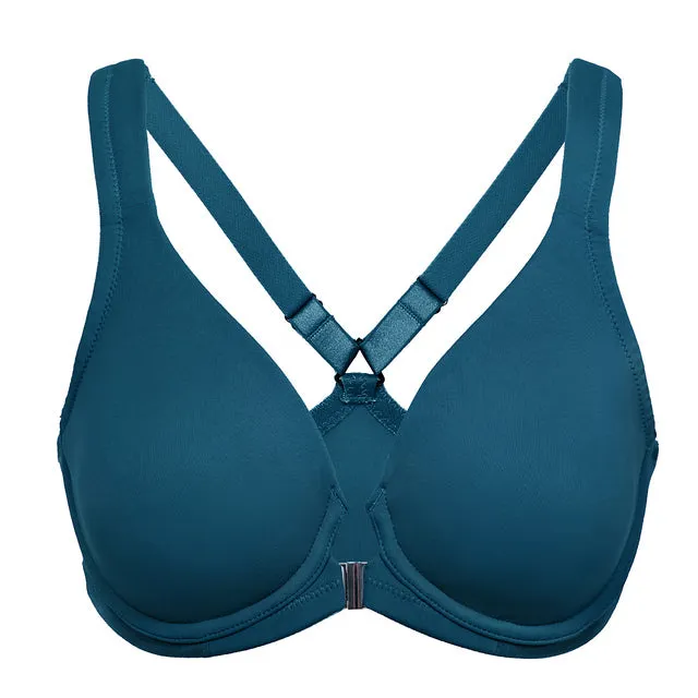 Women's Front Closure Full Coverage Unlined Bra with Underwire for Peace