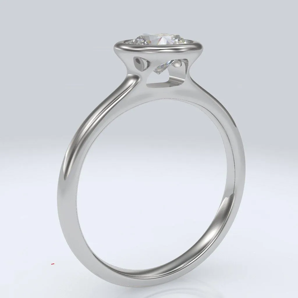 Peekaboo Bezel Set Solitaire Engagement Ring - Setting only