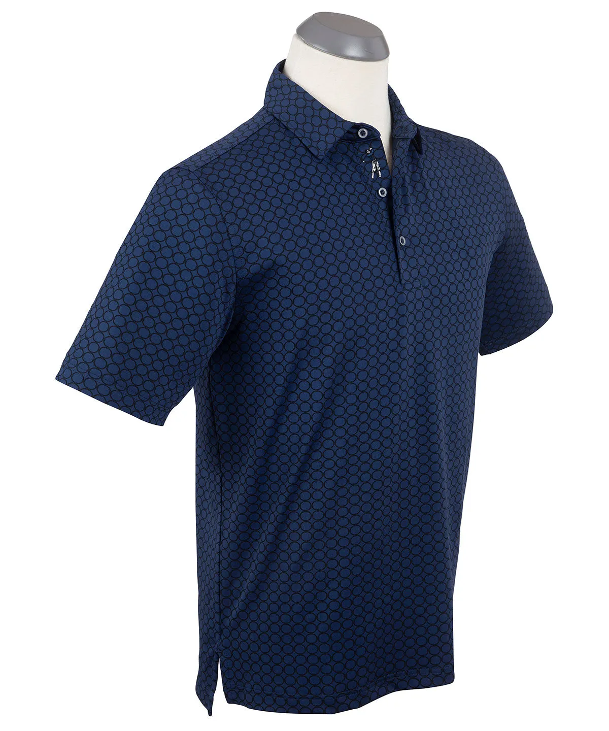 Performance Geo Nautical Print Polo