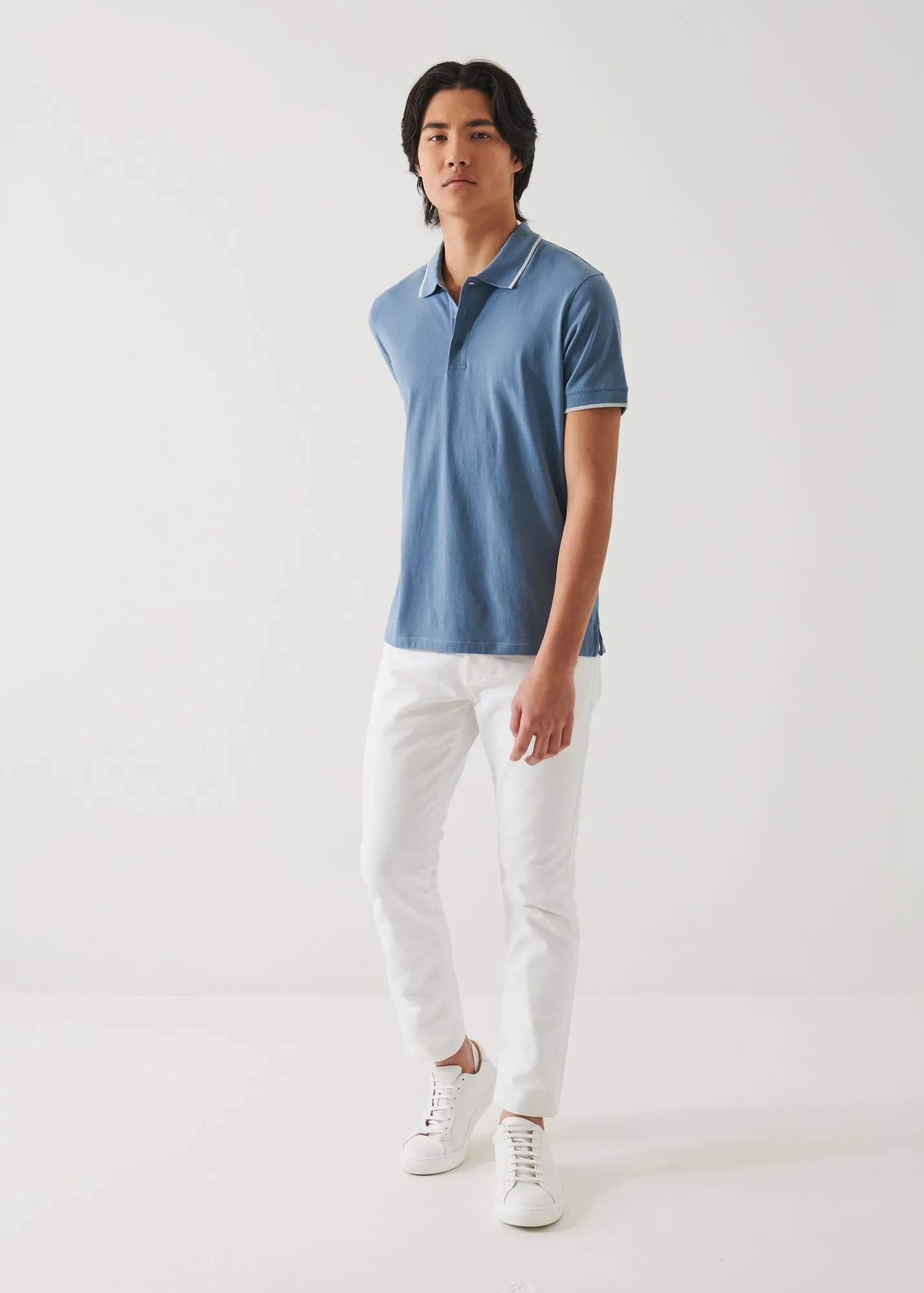 Stretch Tipped Polo in PIMA COTTON