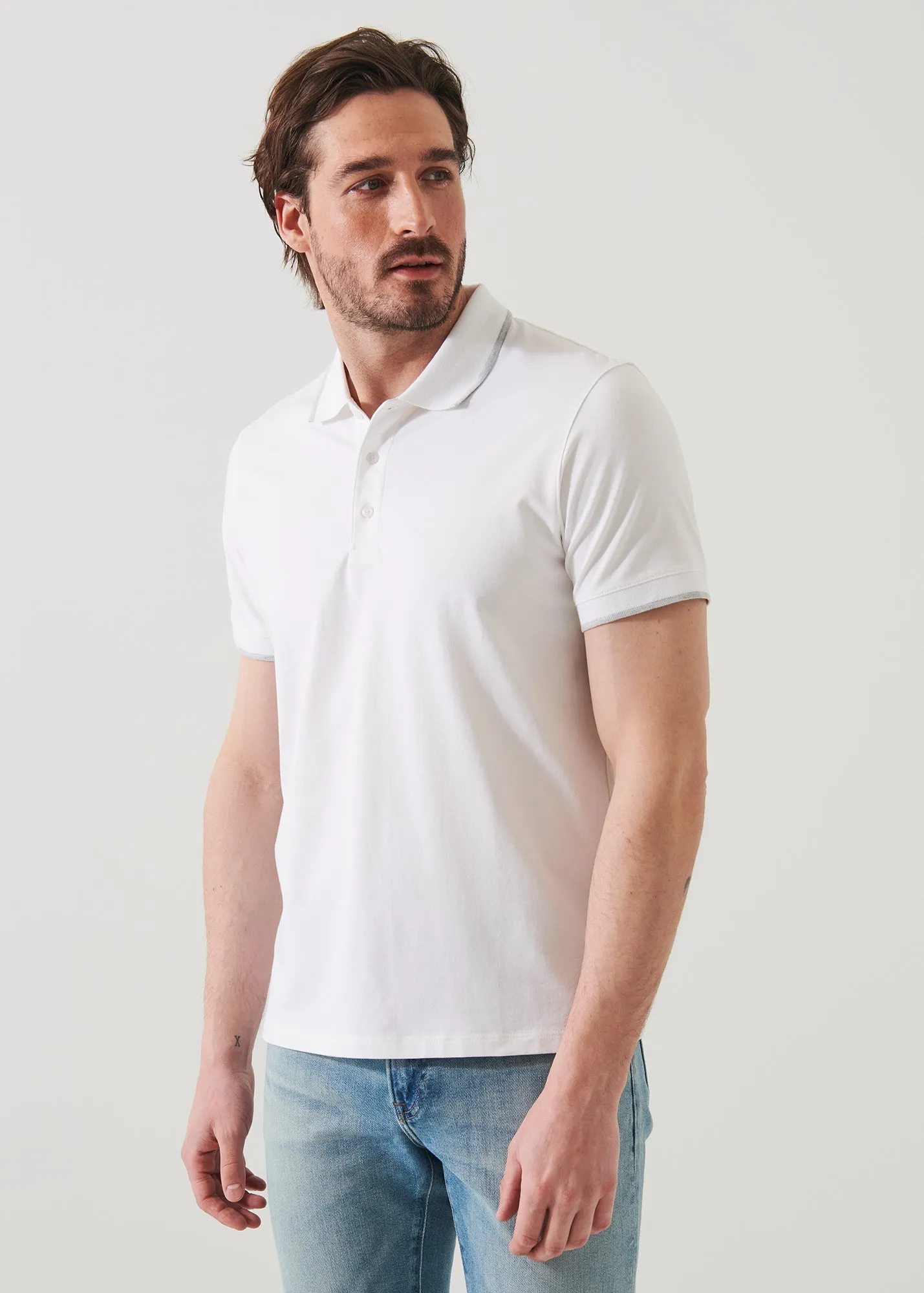 Stretch Tipped Polo in PIMA COTTON