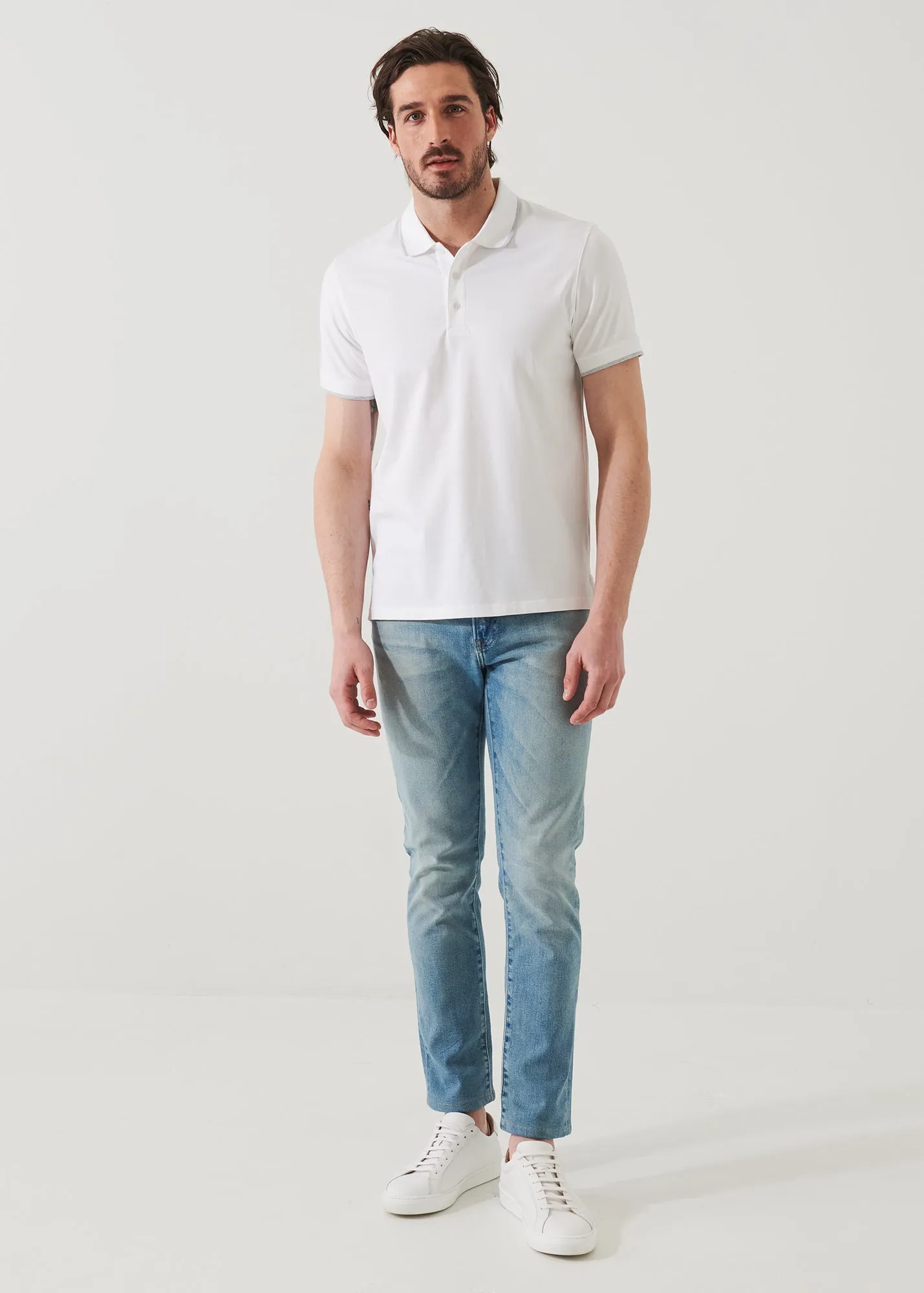 Stretch Tipped Polo in PIMA COTTON