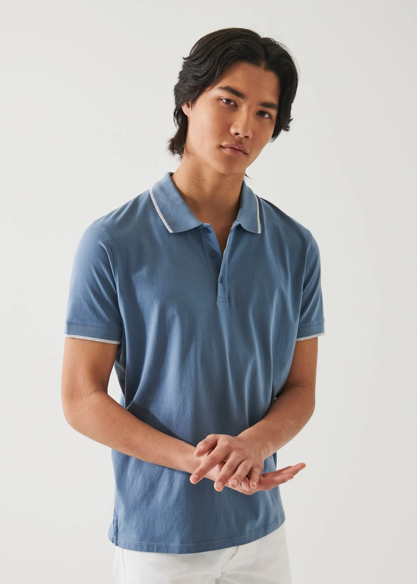 Stretch Tipped Polo in PIMA COTTON