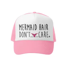 Pink & White Mermaid Hair Trucker Hat