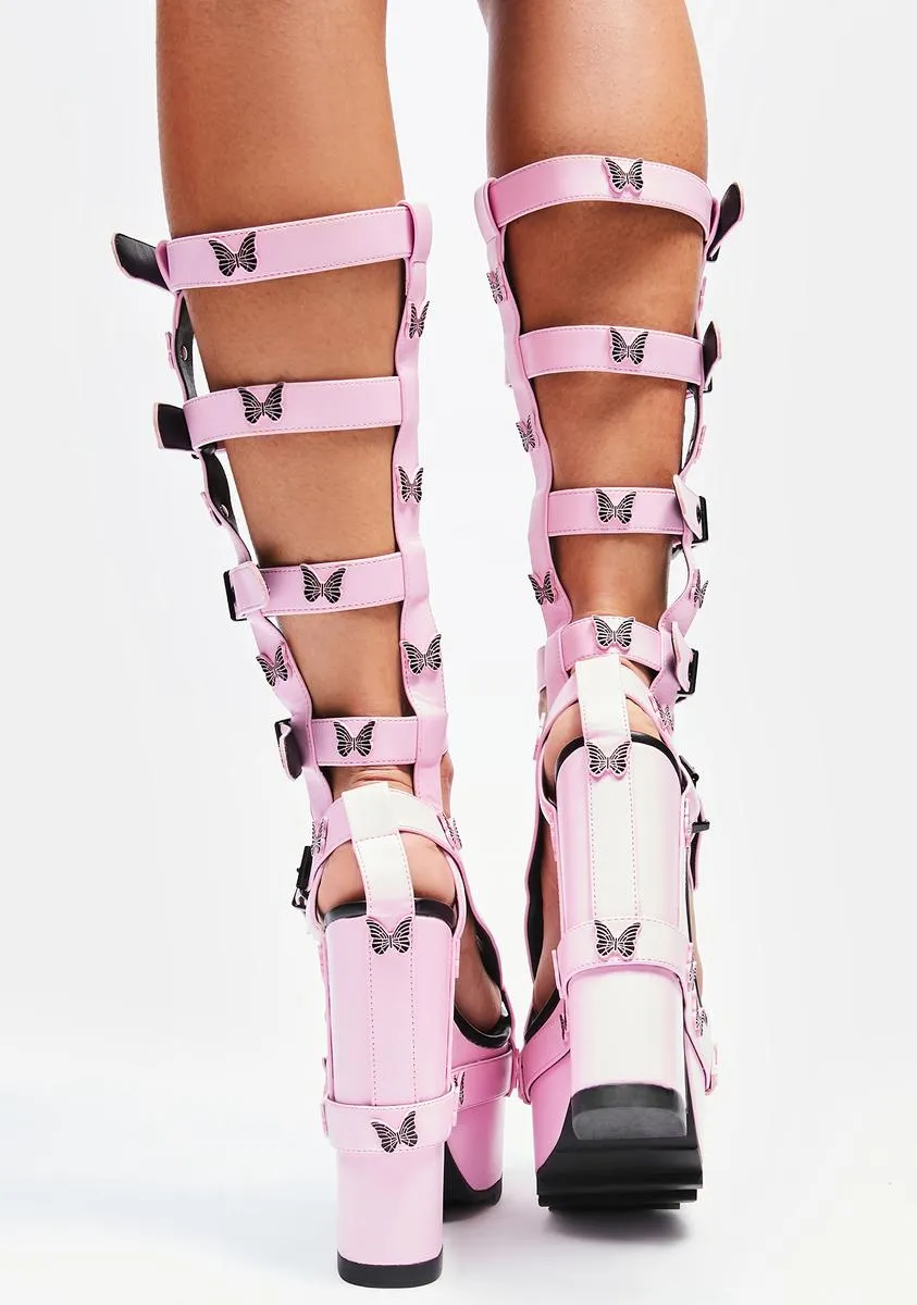 Pink Nightcall Hi Butterfly Platform Heels-