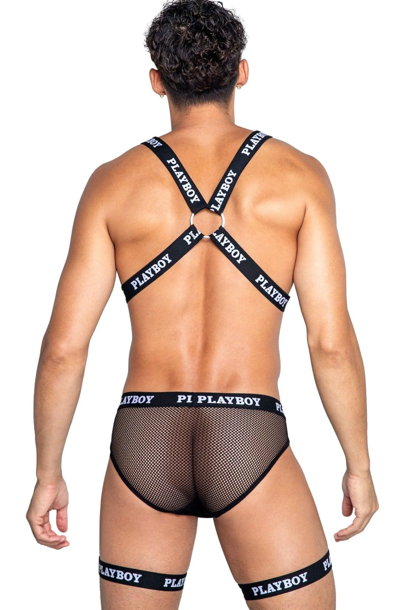 Playboy Mens Dark Room Suspender Set