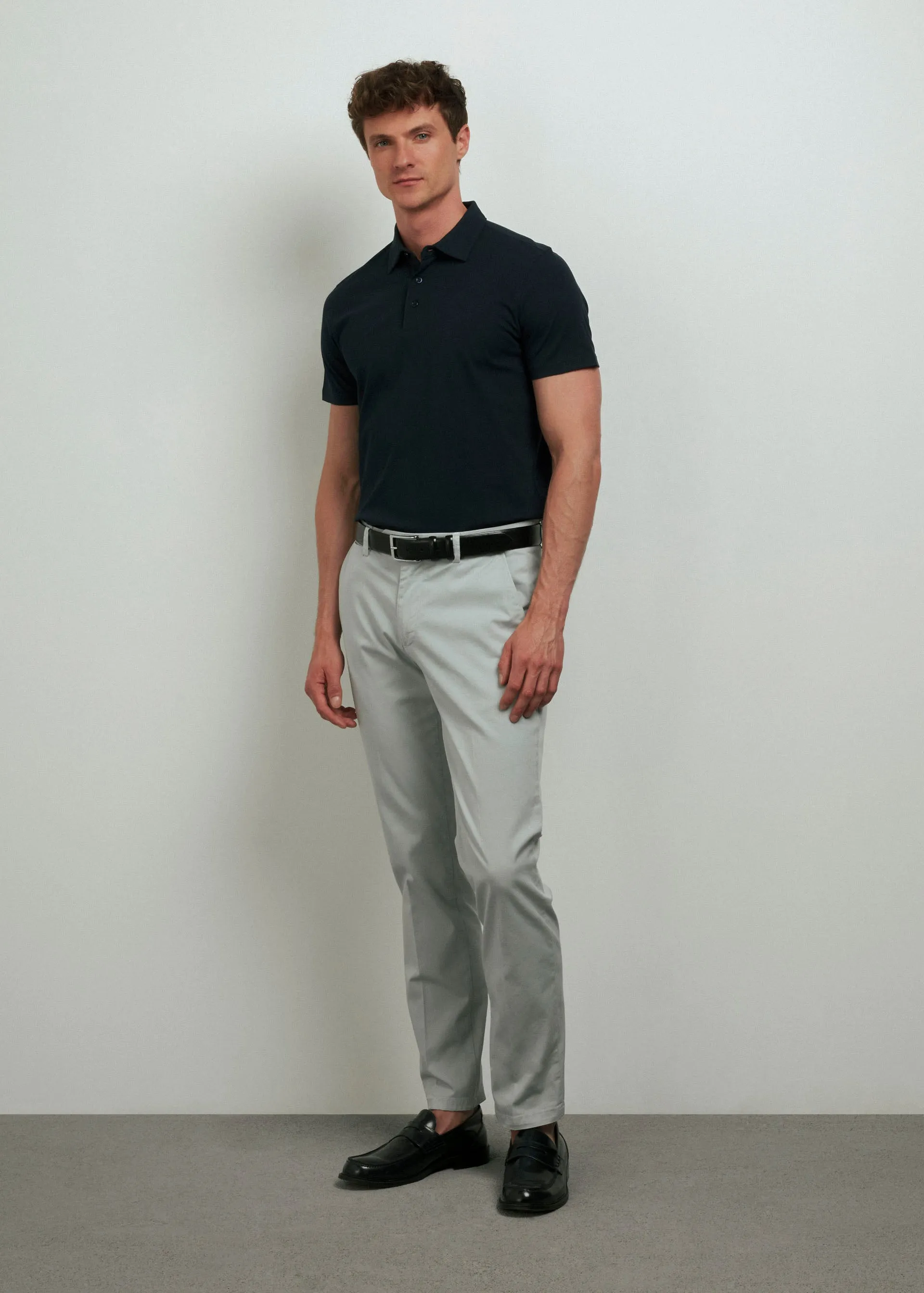 Polo shirt with button-down collar