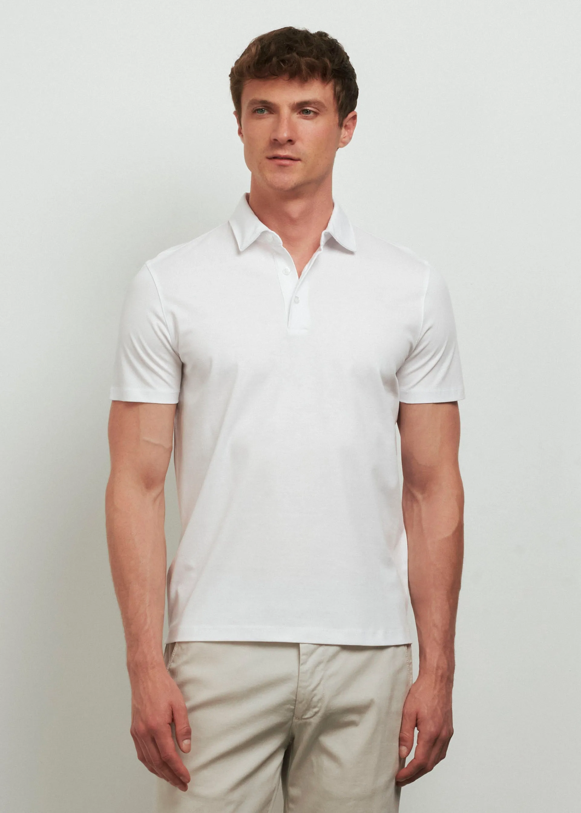 Polo shirt with button-down collar