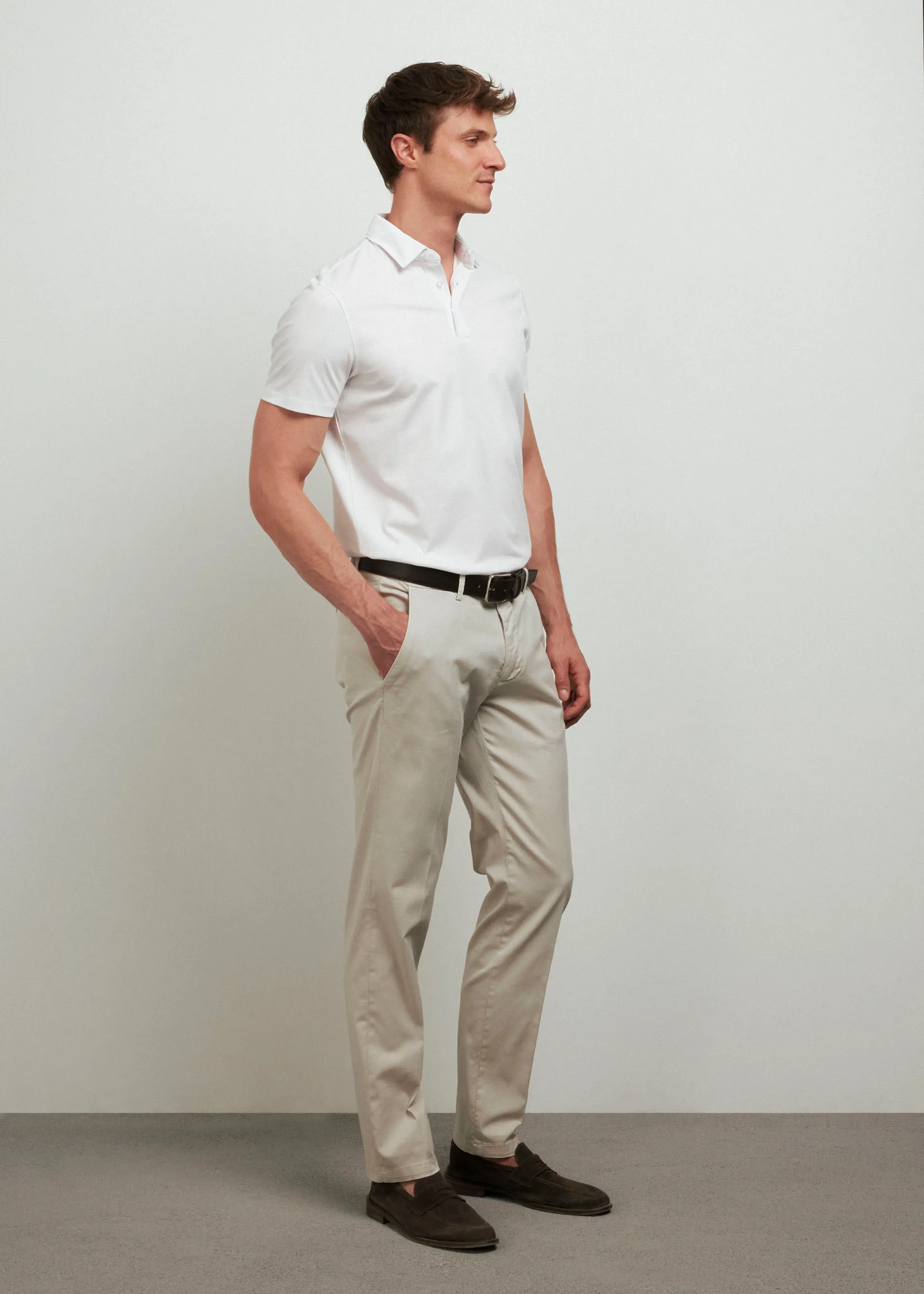 Polo shirt with button-down collar