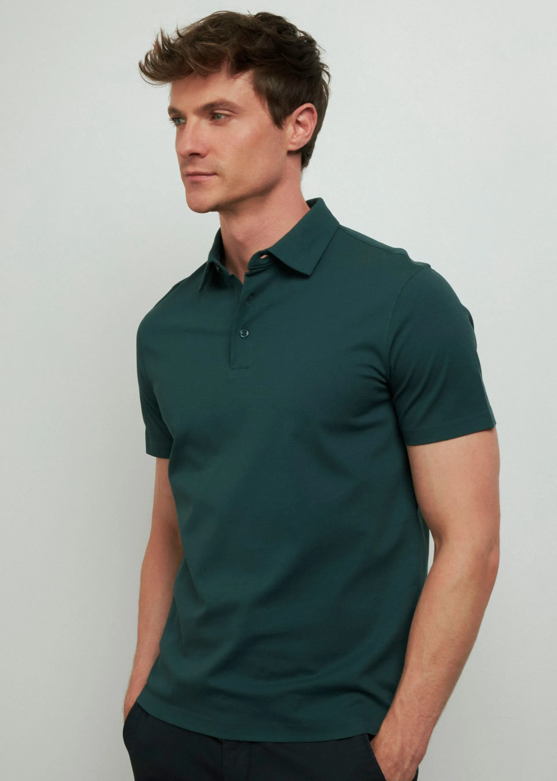 Polo shirt with button-down collar