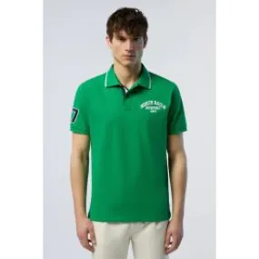 Green Men's College-Style Polo Shirt