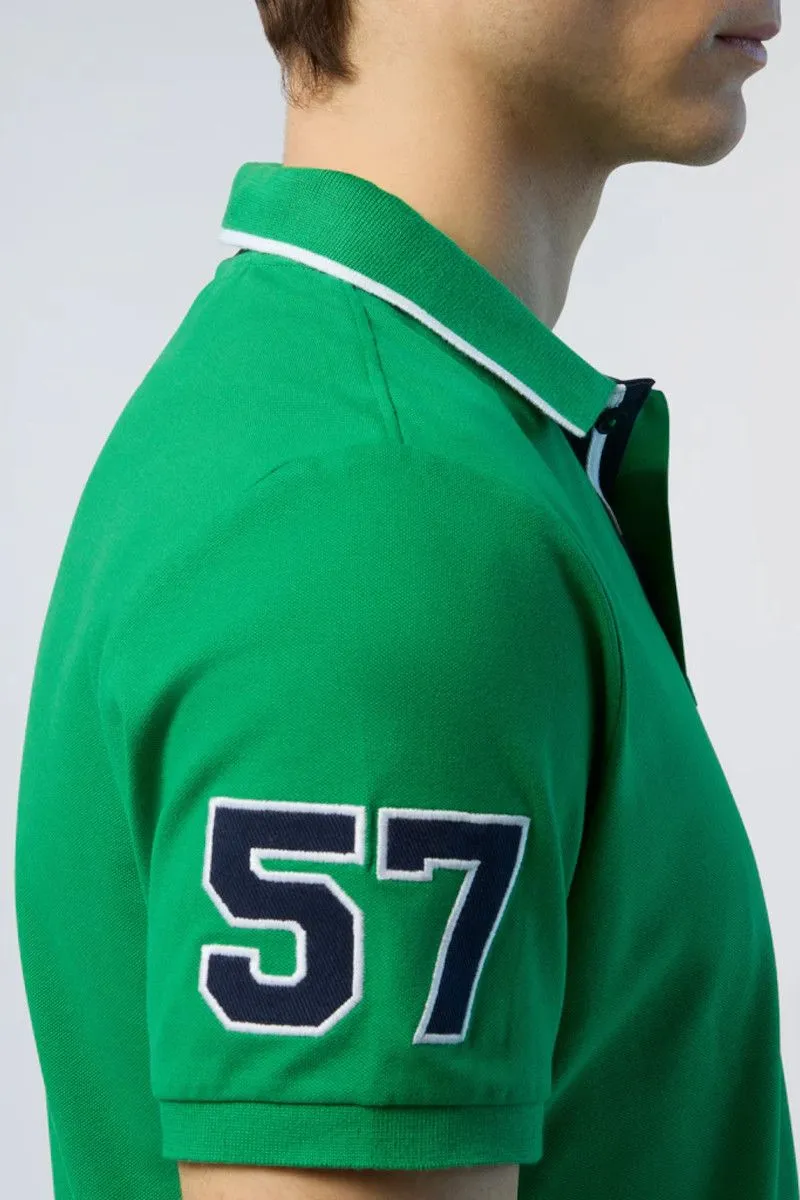 Green Men's College-Style Polo Shirt