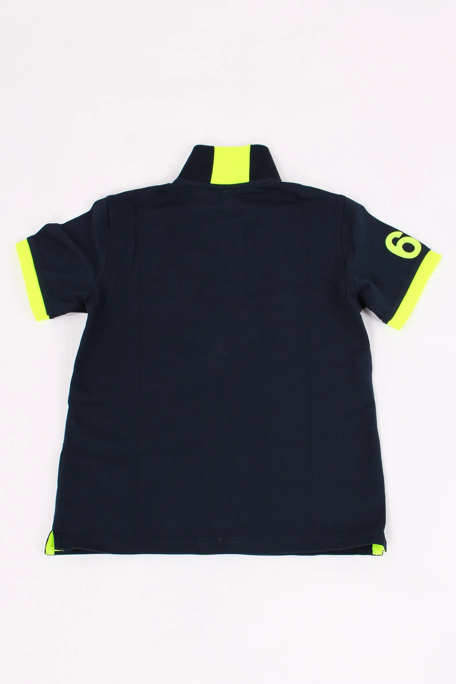 Navy Blue Fluo Logo Polo