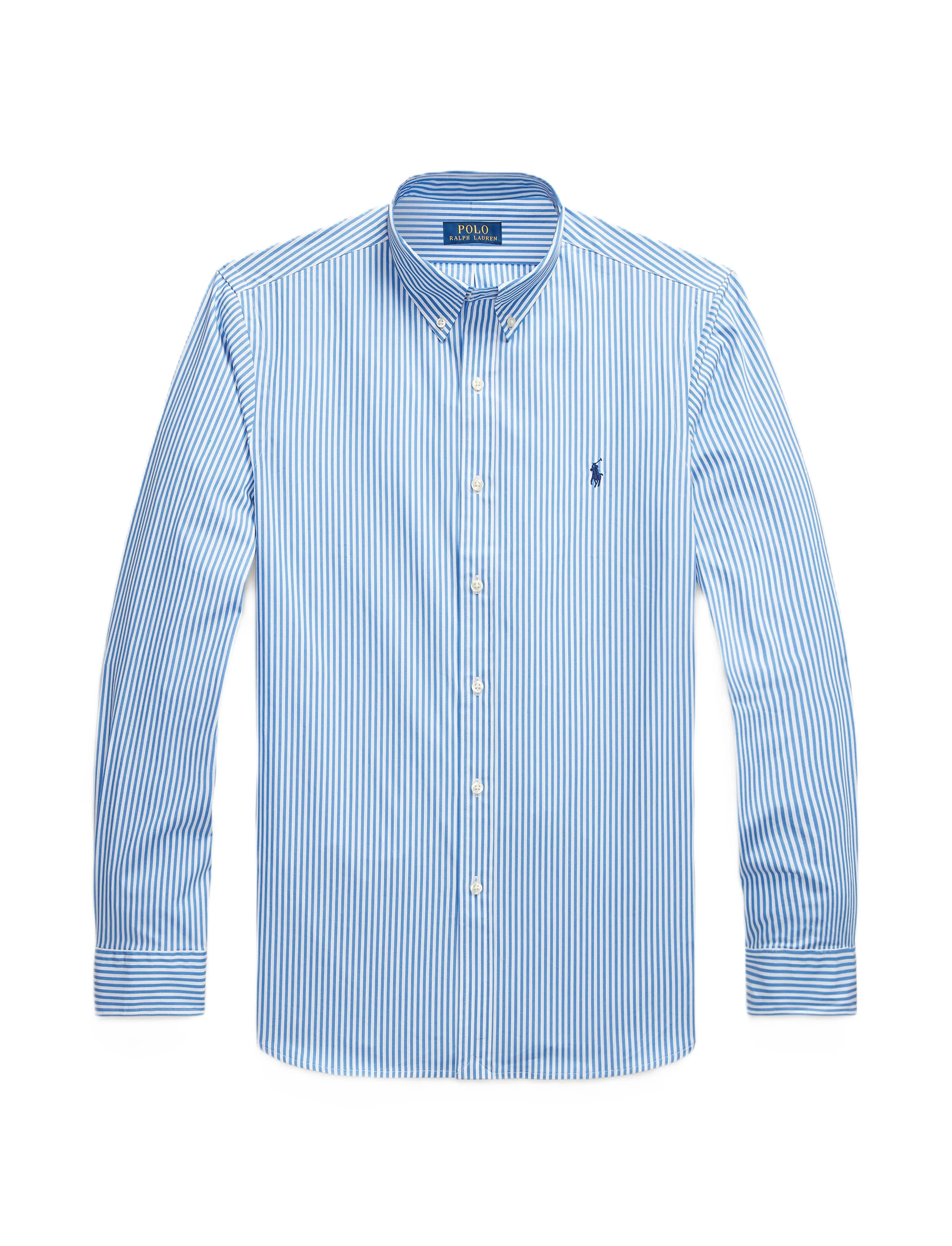 Polo Ralph Lauren C/F Strp Stretch Poplin Shirt Lt Blue/Wht