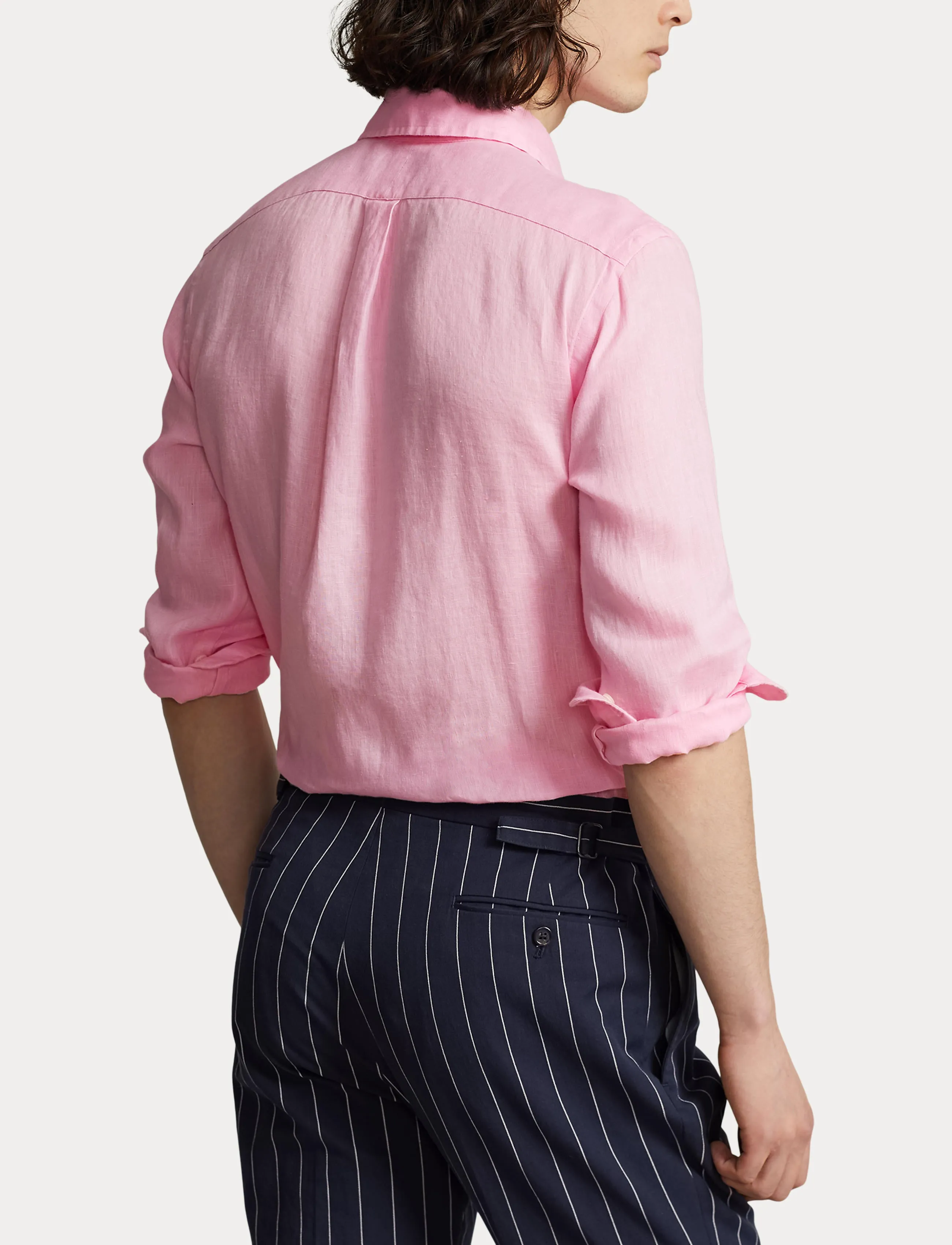 Polo Ralph Lauren Custom Fit Linen Shirt Carmel Pink