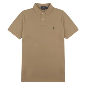 Polo Ralph Lauren Custom Slim Fit Mesh Polo Boating Khaki