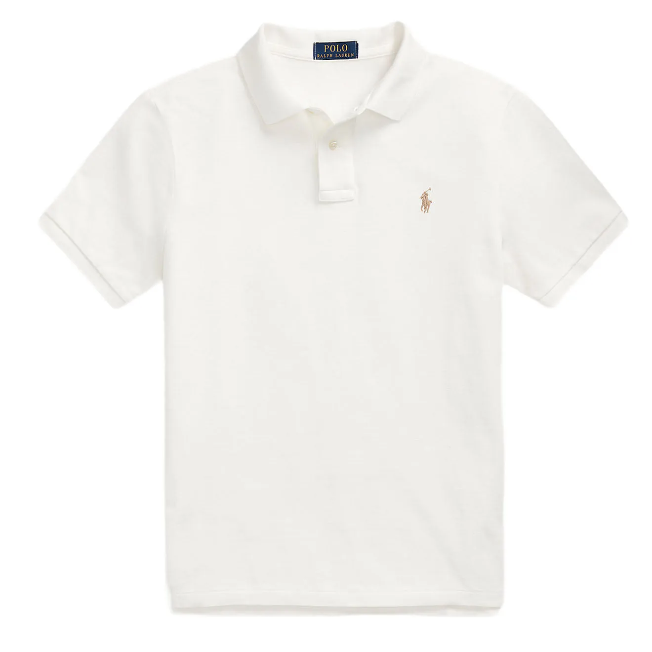 Polo Ralph Lauren Custom Slim Fit Mesh Polo Shirt Deckwash White