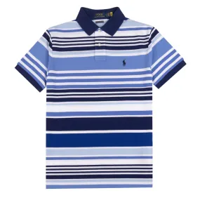 Polo Ralph Lauren Custom Slim Fit Stripe Mesh Polo White Multi