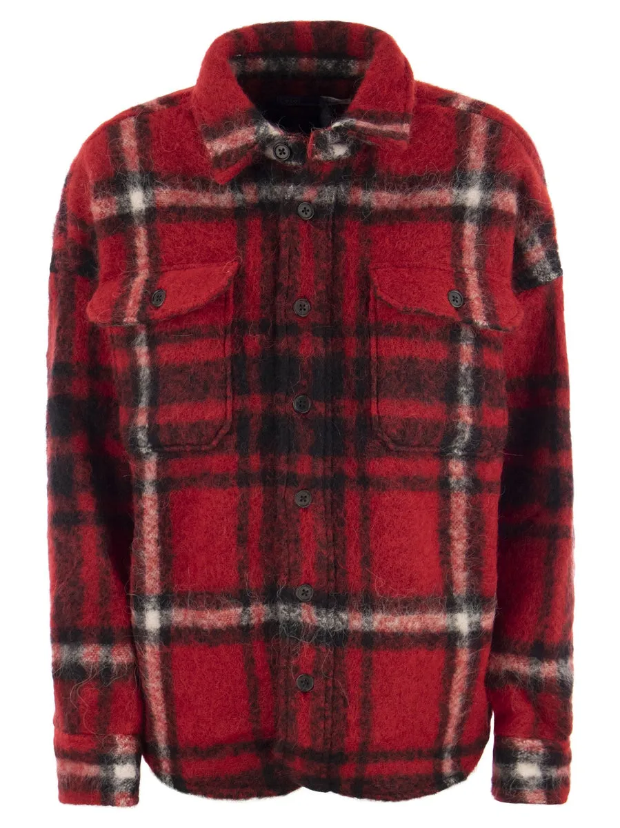 Polo Ralph Lauren    Polo Ralph Lauren Oversized Wool Blend Plaid Shirt