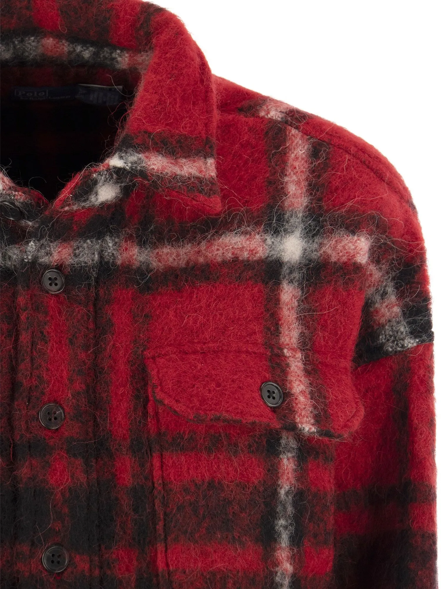 Polo Ralph Lauren    Polo Ralph Lauren Oversized Wool Blend Plaid Shirt