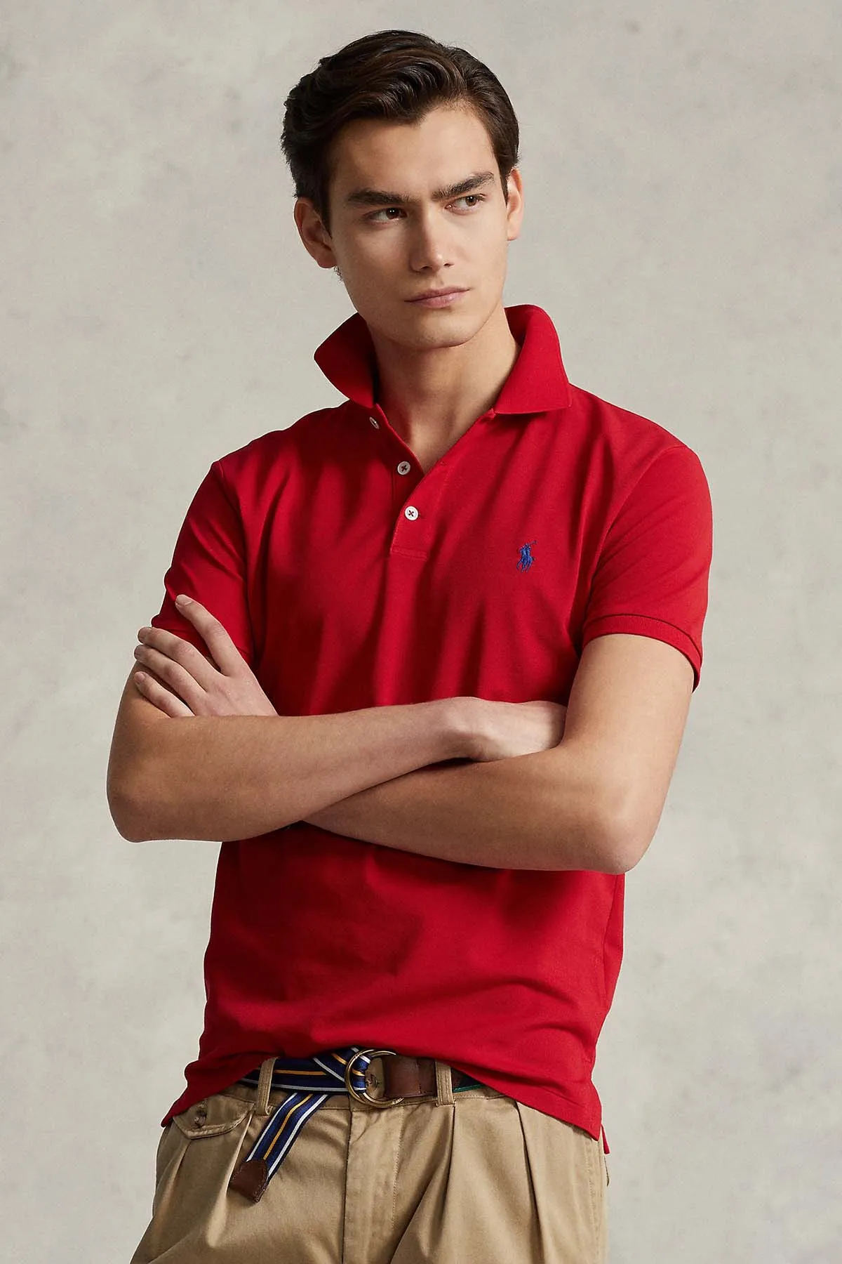 Polo Ralph Lauren Slim Fit Stretch Mesh Polo Yaka T-shirt