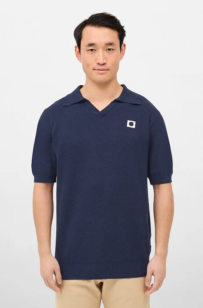 Blue Polo Shirt with Bara Cruyff 9 Design