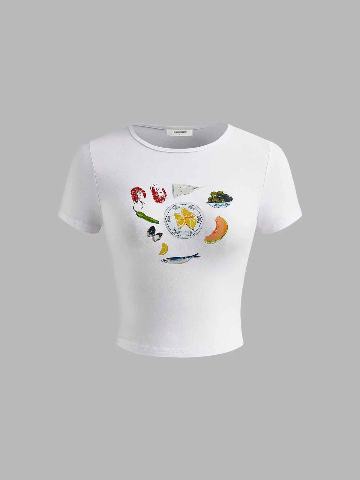 Pure Cotton Food Printed T-Shirt