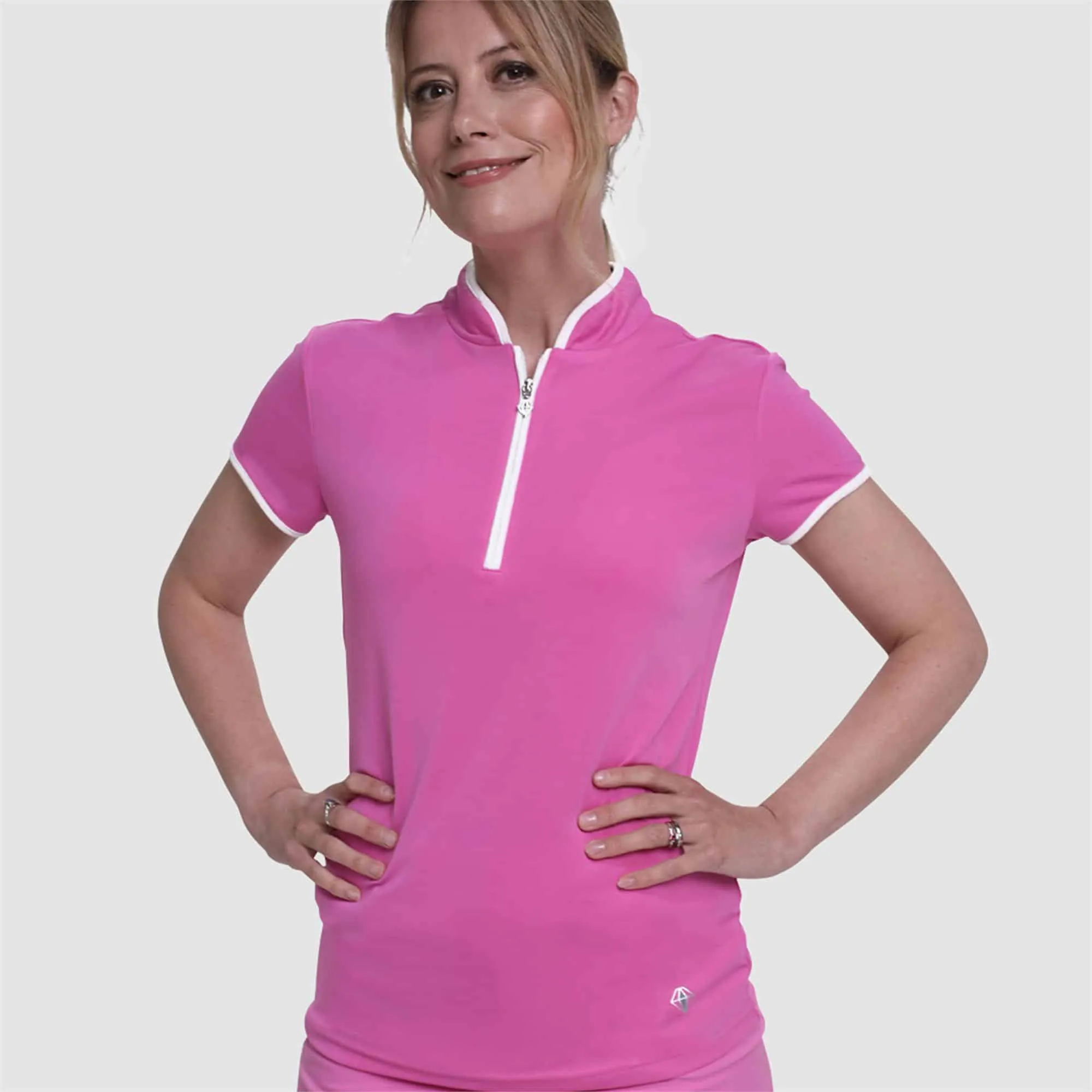 Pure Golf Bloom Women's Azalea Pink Polo Shirt.