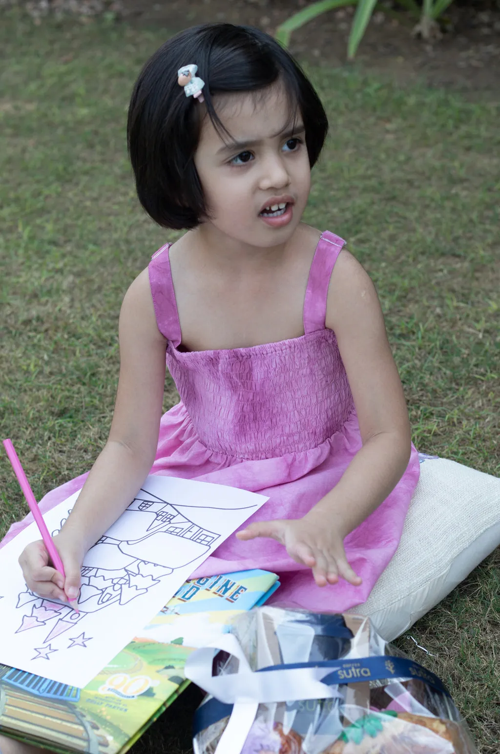 Purple Tie Dye Smocking Dress (Girl)