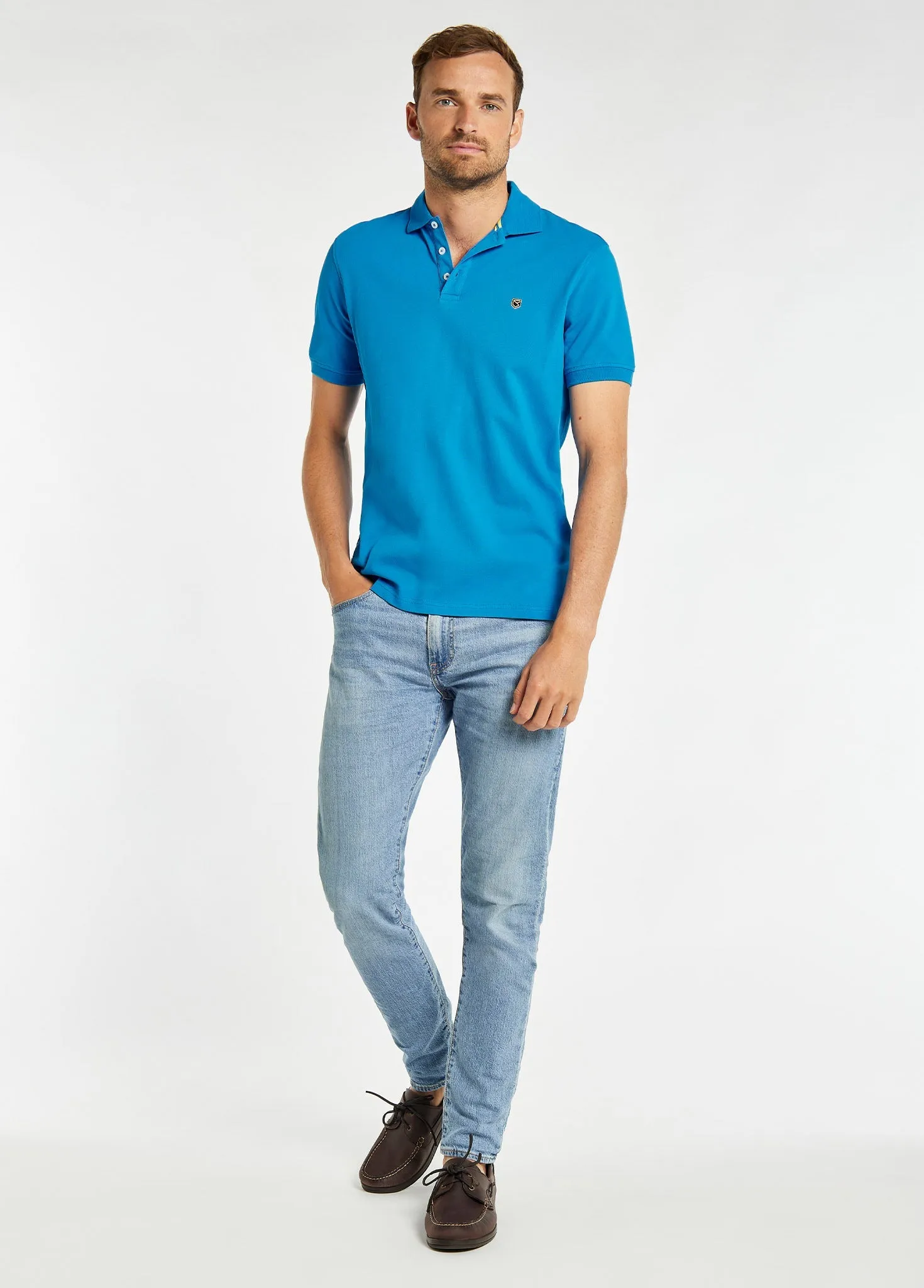 Quinlan 4-way Stretch Polo - Greek Blue