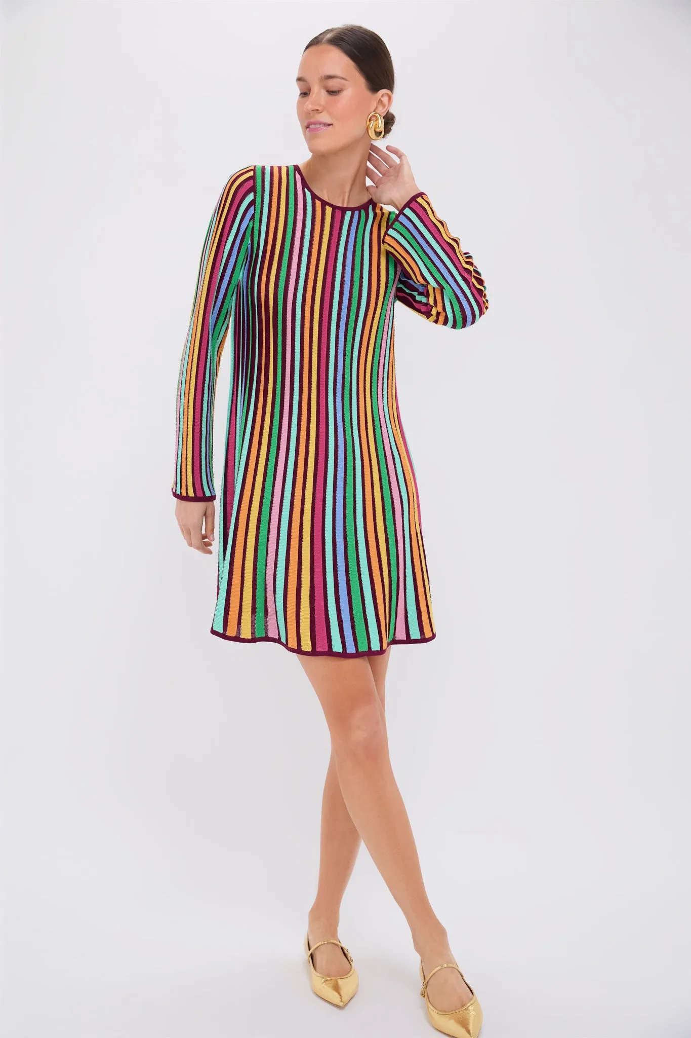 Rainbow Stripe Knit Amal Dress