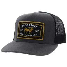 Hooey Charcoal Cap with Gold Stitching: Rank Stock Hat