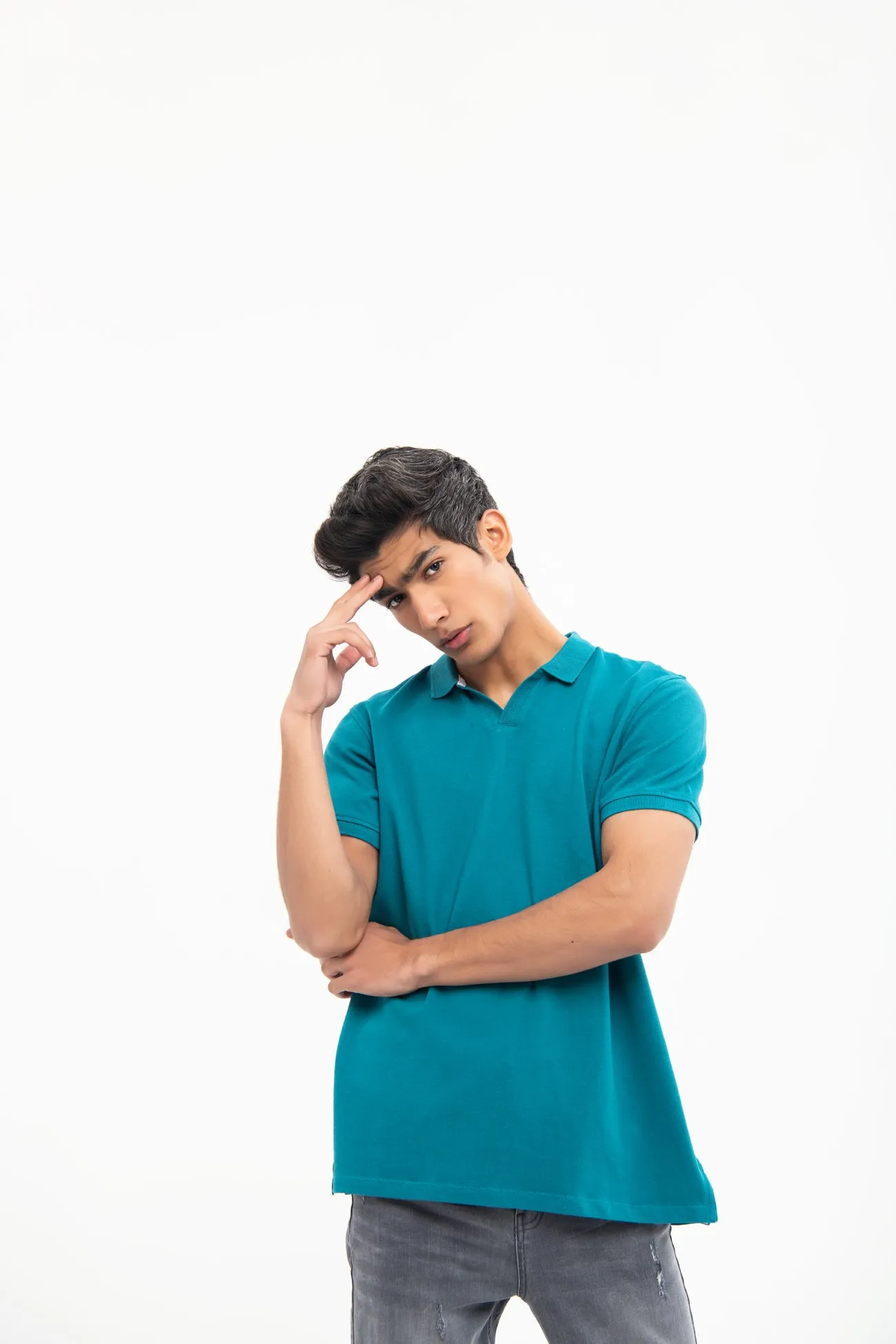 Regular Fit Cotton Polo Shirt V-Neck