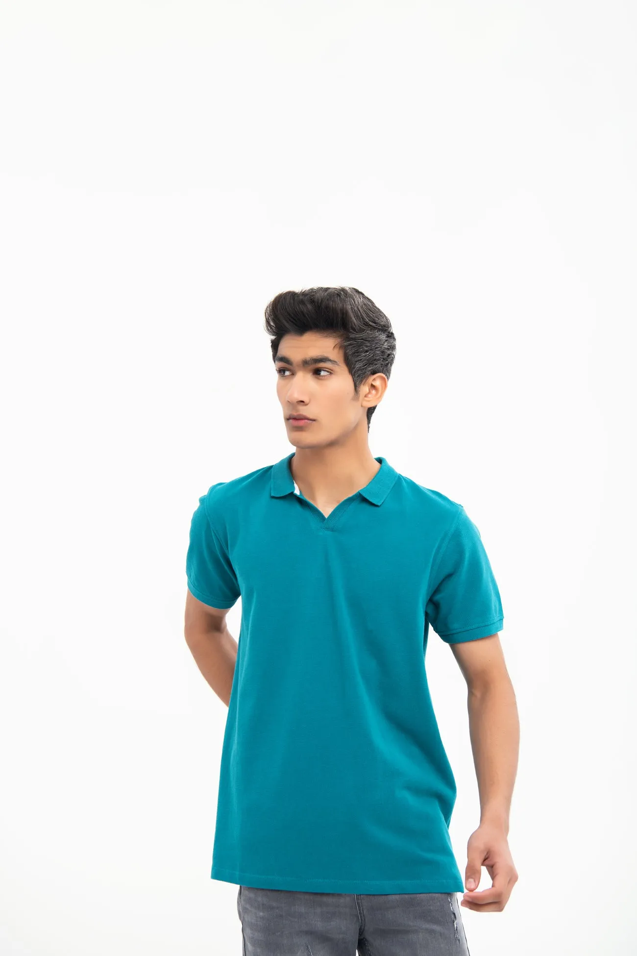 Regular Fit Cotton Polo Shirt V-Neck