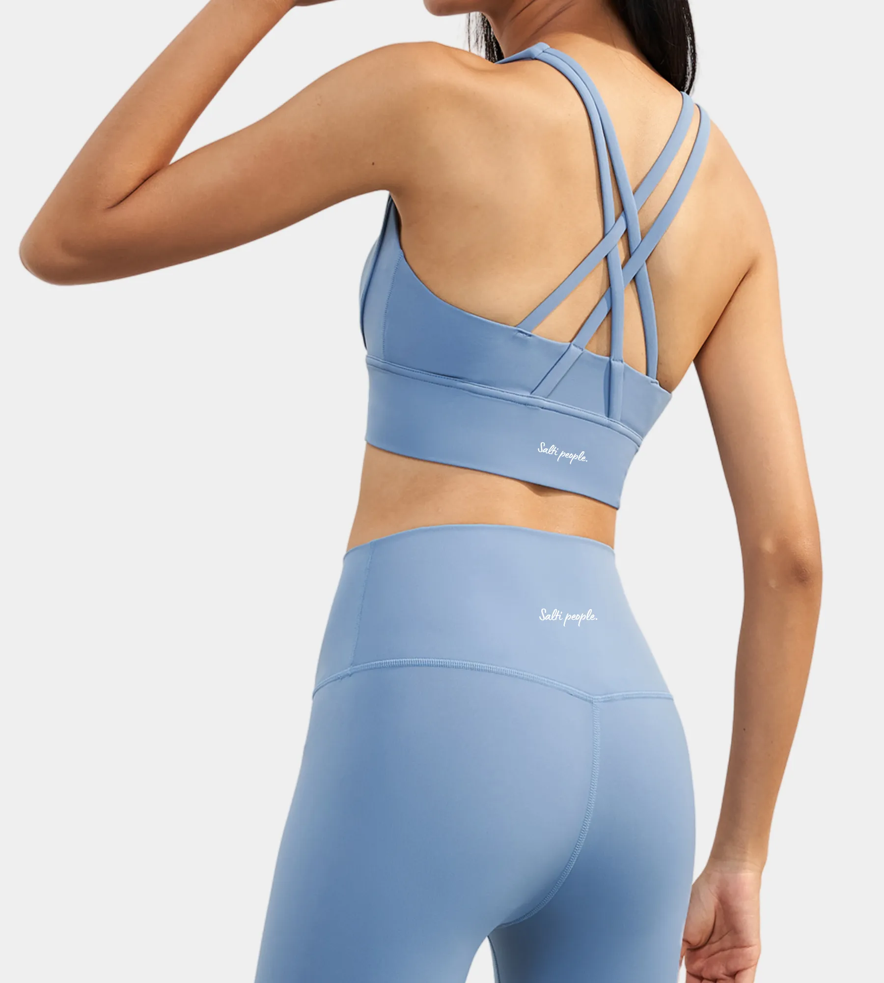 Remi cross-back sports bra: Slate