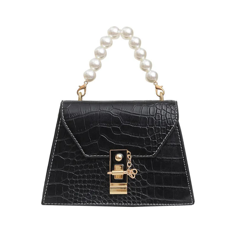 Retro Pearl Square Shoulder Handbag