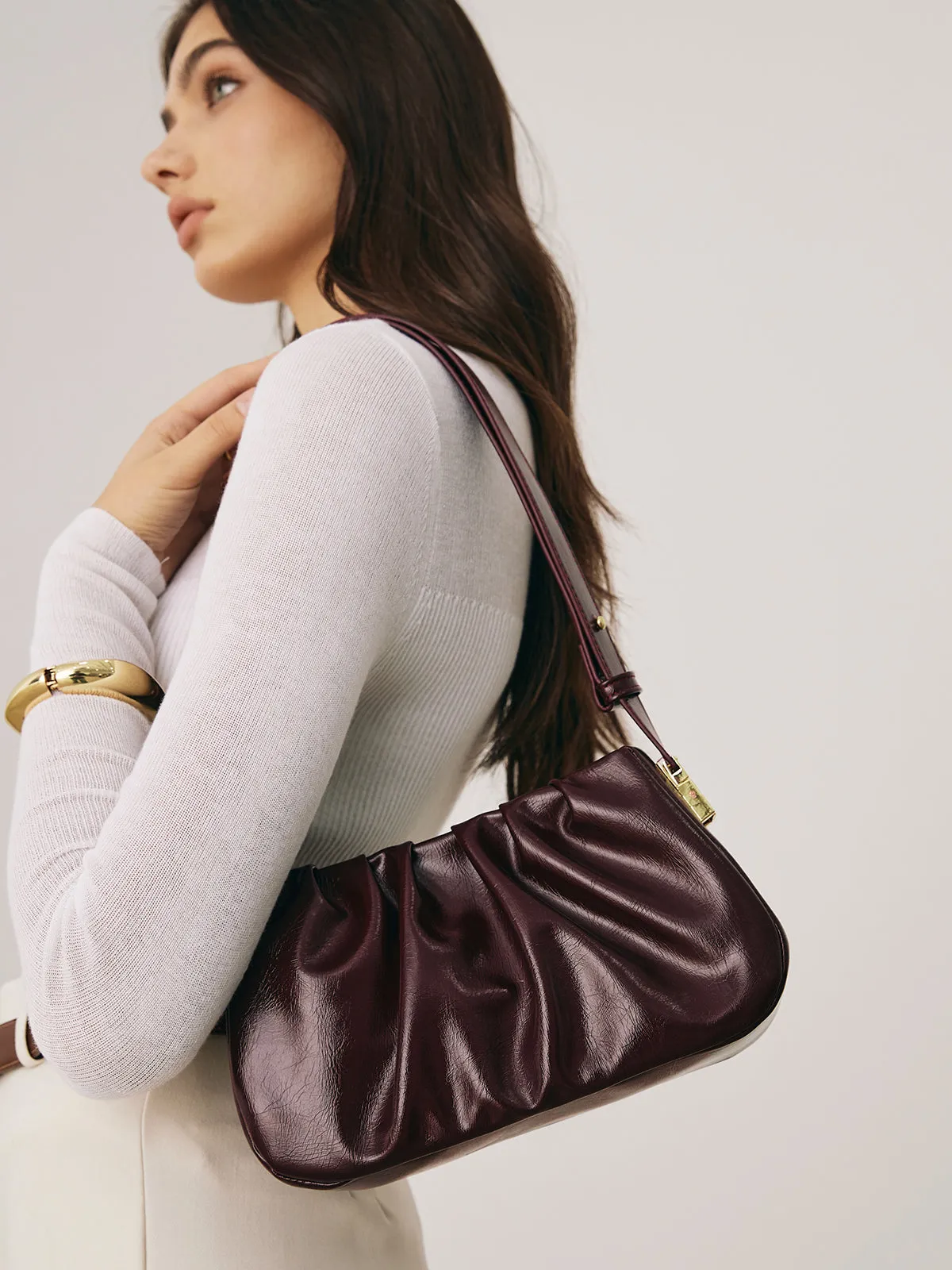 Retro Pleated Shoulder Bag