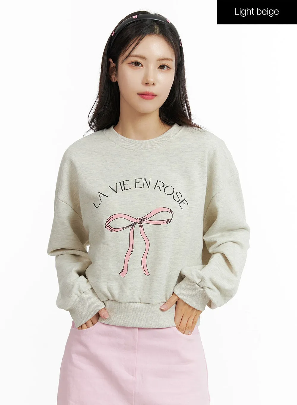 Ribbon Print Sweatshirt OF414