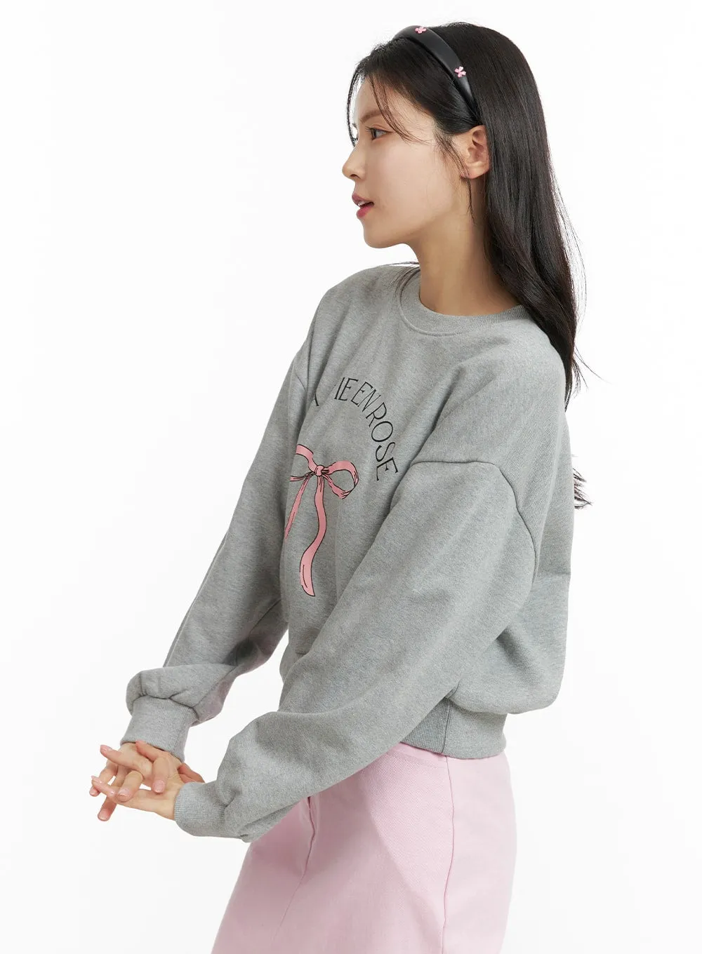 Ribbon Print Sweatshirt OF414